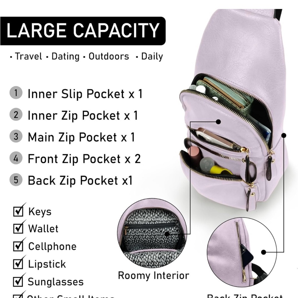 Lavender sling bag